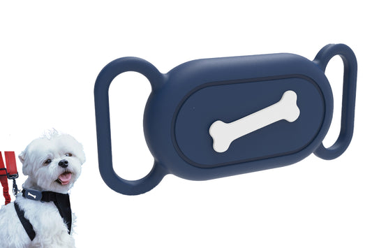 Silicone Pet Collar Holder Water Resistant Pet Collar Case for Samsung Galaxy SmartTag 2-Bone