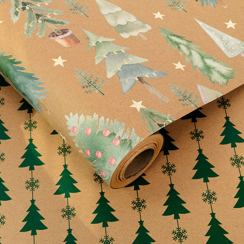 2 Pack Double Sided Christmas Wrapping Paper 4 - Reindeer