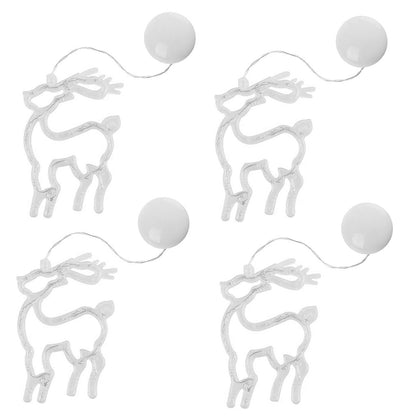 8PCS Christmas String Lights Hanging Window Indoor Outdoor Lights with Suction Cup for Xmas Party Decoration -ELK