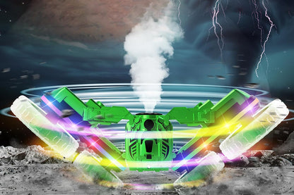 Remote Control Car 360 Degree Rotating RC Cars with Cool Spray 2.4Ghz Double Sided RC Stunt Car with Cool Lights-Green