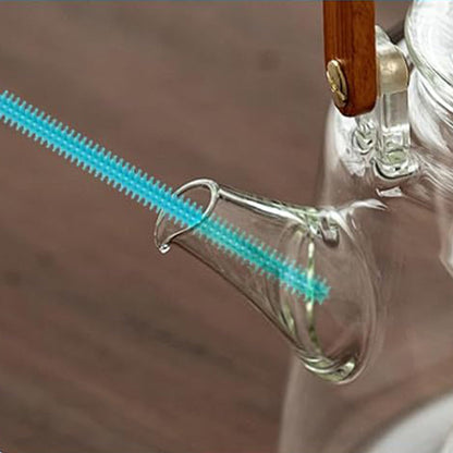 2Pcs Silicone Straw Cleaner Brushes Reusable Straw Cleaner with Bendable Steel Core Blue