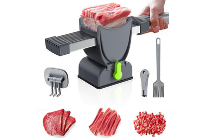 Manual Meat Slicer with Stainless Steel Blade for Beef Pork Mutton Hot Pot -Grey