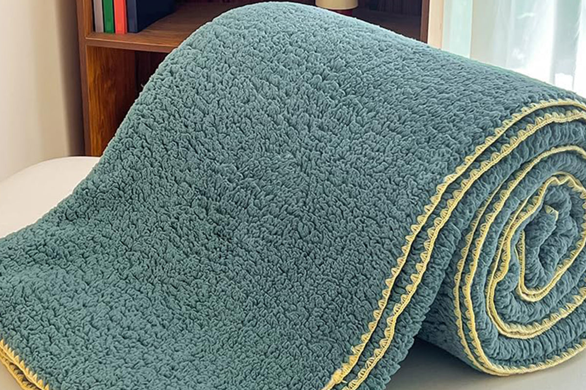 Sherpa Throw Blanket Winter Fuzzy Throws Fluffy Soft Cozy Fleece Plush Blanket-Green