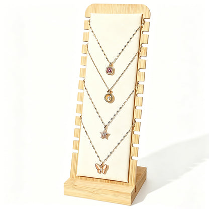Bamboo Necklace Display Stand for Vendor- White