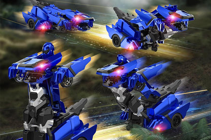 Dinosaur Transform Rc Cars 2.4Ghz Remote Control Car Transforming Robot -Blue