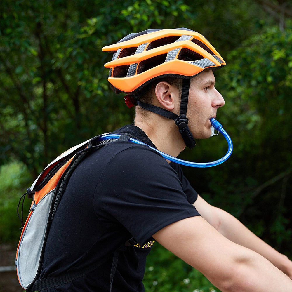 Hydration Backpack Pack with 2L Water Bladder Water Rucksack Backpack for Hiking Running Biking Orange