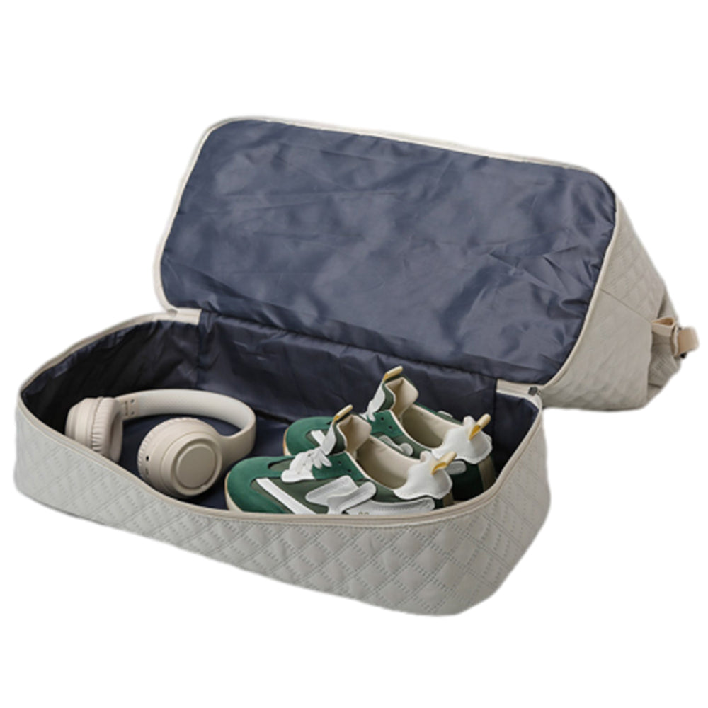 2Pcs Travel Bag Set Duffel Bag with Toiletry Bag White