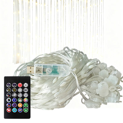 Smart Curtain Lights ¨C 400 LEDs Color-Changing Dynamic DIY Light String with Music Sync Style 1