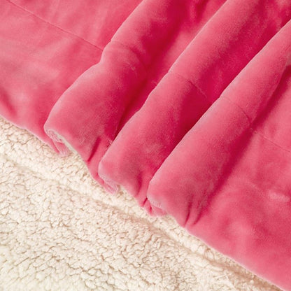 Soft Double-Sided Throw Blanket  Fuzzy Warm Reversible Blanket for Couch Bed Sofa Rose Red