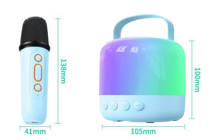 Mini Karaoke Machine for Adults Portable Bluetooth Speaker with 2 Wireless Microphones Christmas Birthday Holiday Toy Gifts-Blue