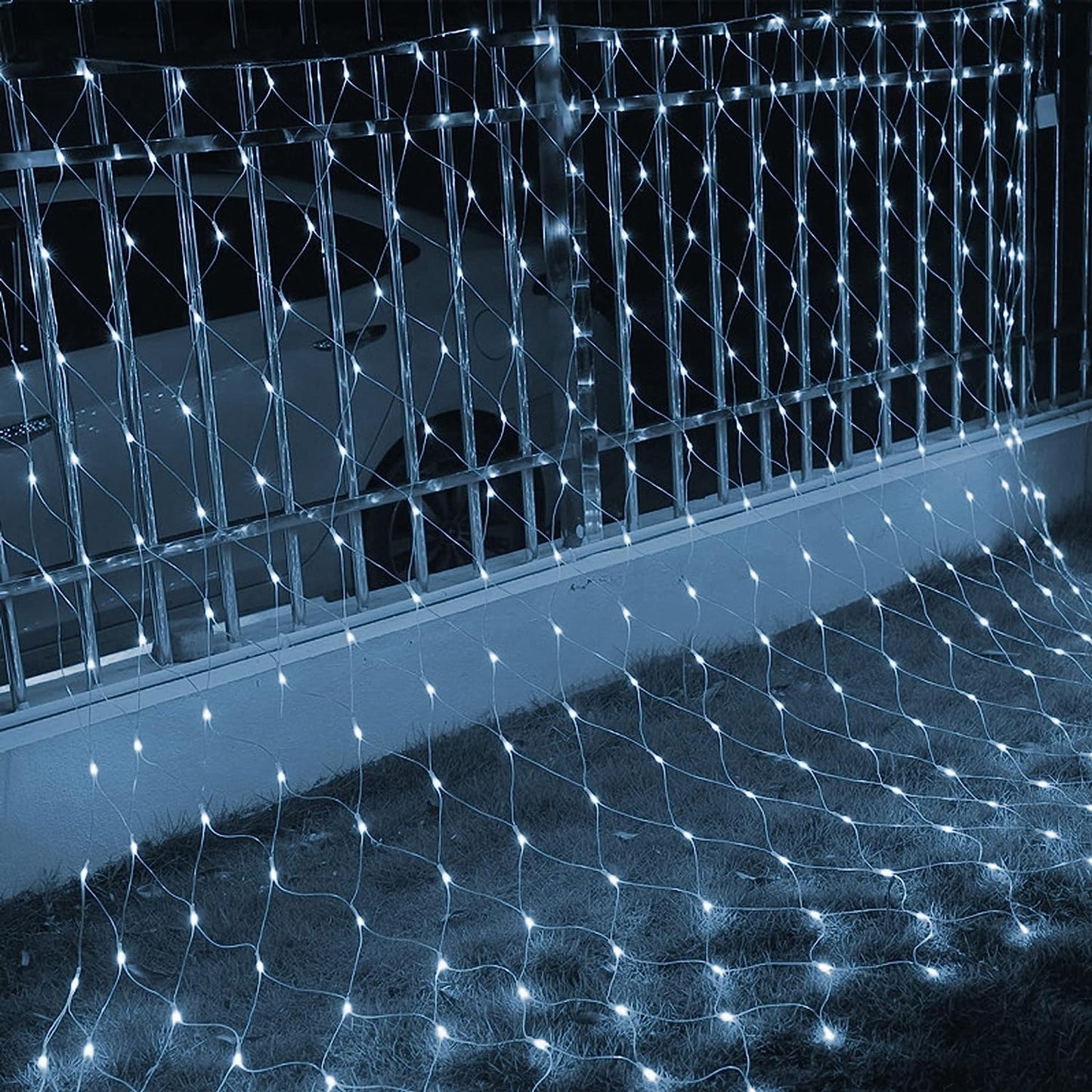 Net Lights Solar Power LED String Lights Christmas Mesh Light for Outdoor Bedroom Decoration-White