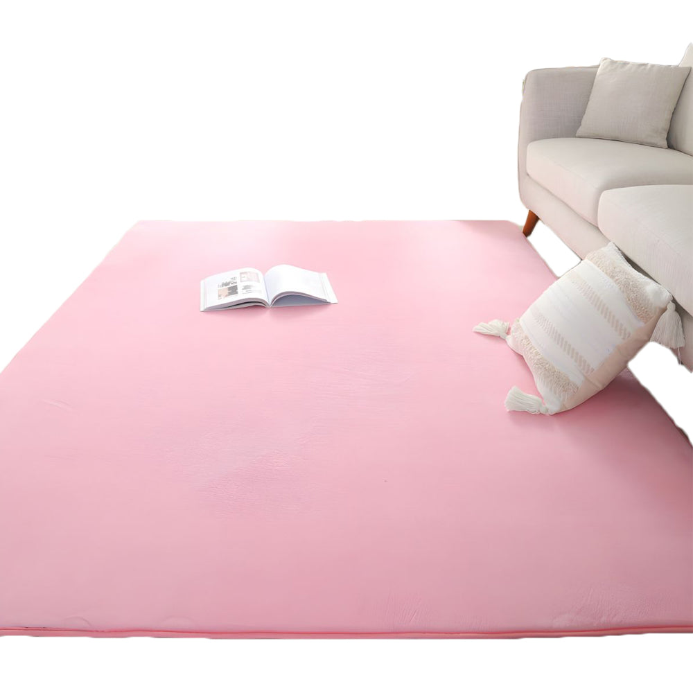 Coral Fleece Soft Carpet Fast Rebound Sponge Floor Mat-Pink