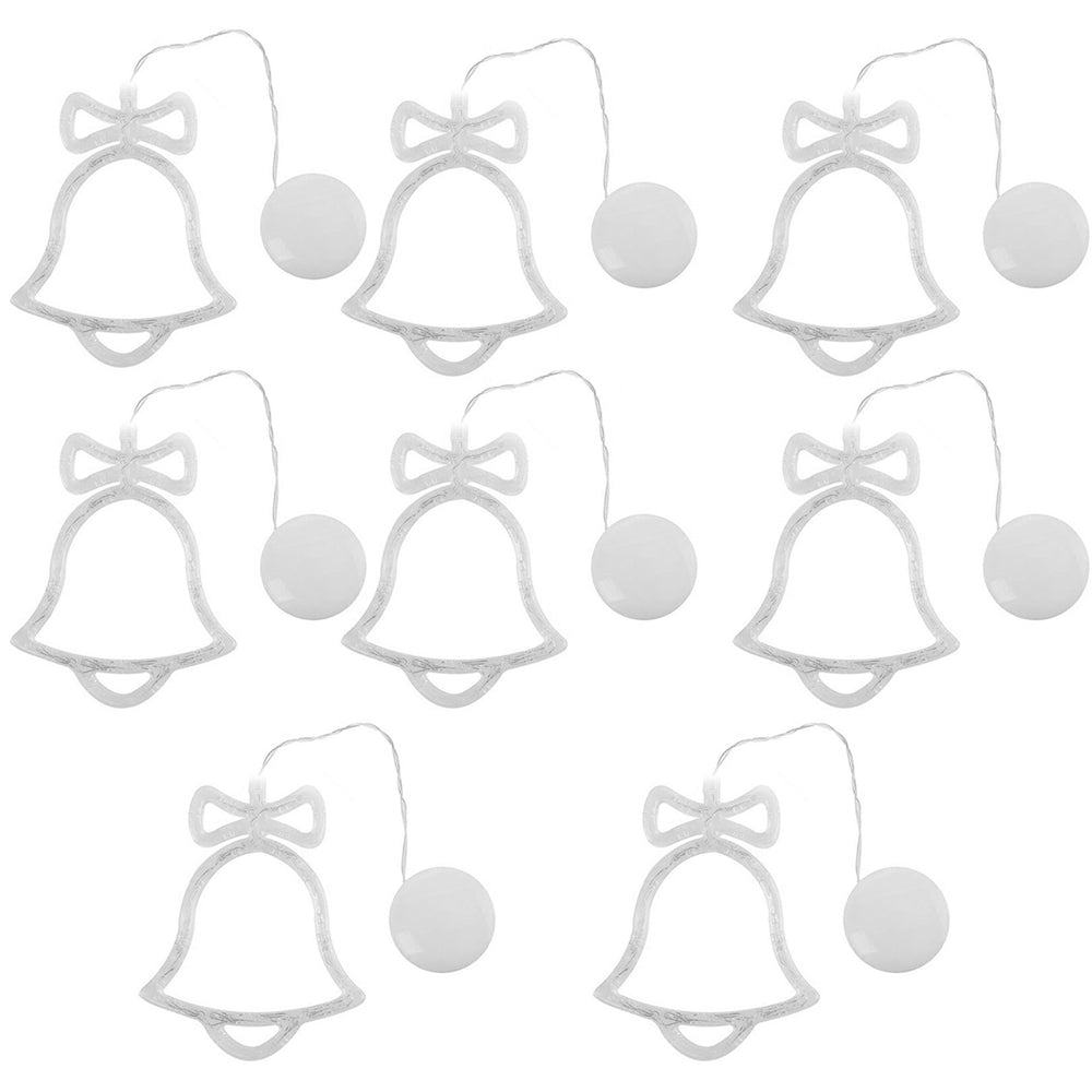 8PCS Christmas String Lights Hanging Window Indoor Outdoor Lights with Suction Cup for Xmas Party Decoration -Bell