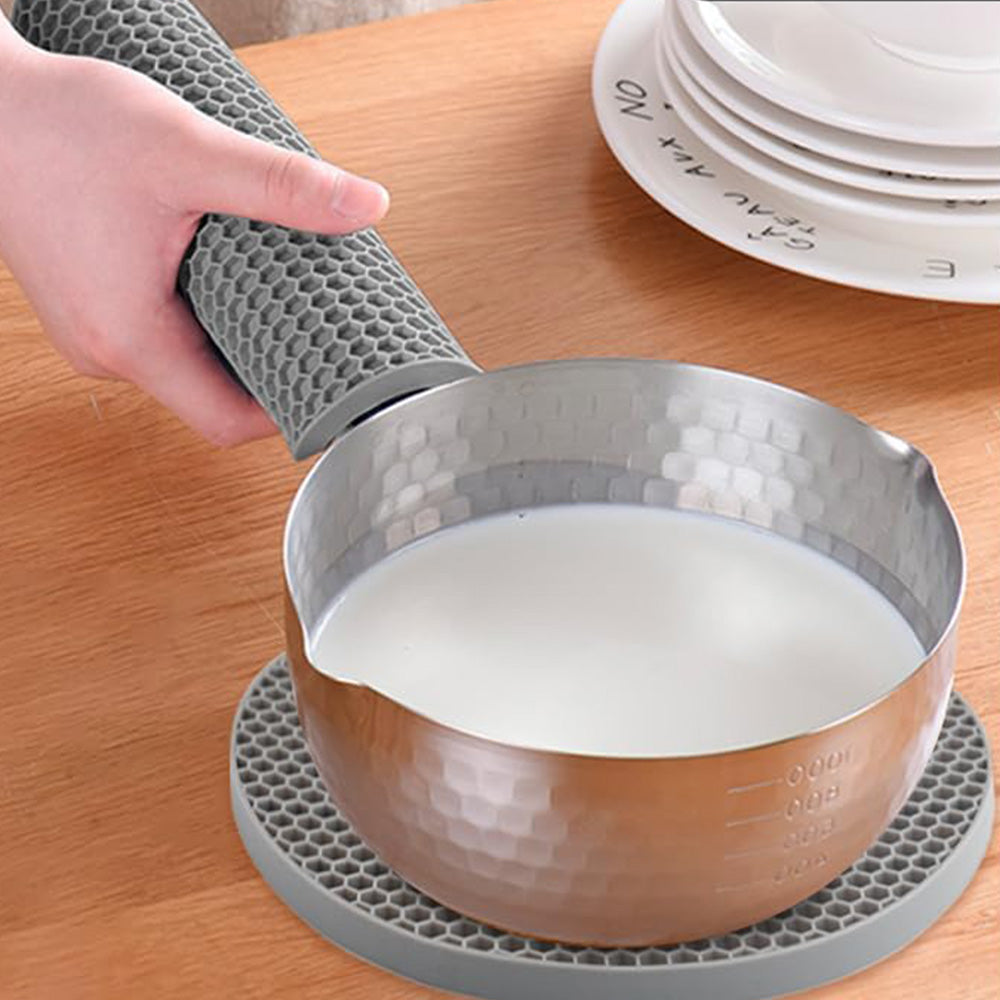 4Pcs Multipurpose Silicone Trivet Mats Heat Resistant Pot Holder Pads for Kitchen Gray