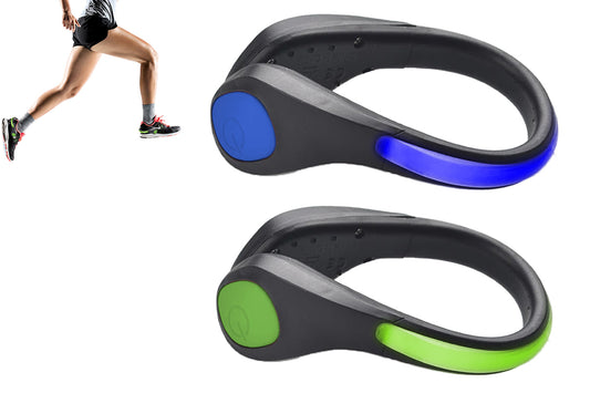 2pcs LED Shoes Clip Lights Safety Night Flash Shoe Clip Lights for Night Running Jogging Biking-Blue and Green
