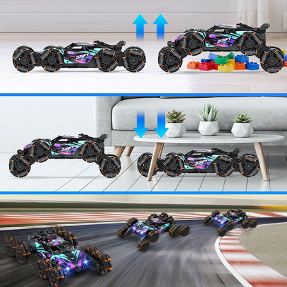 2.4GHz Remote Hand Control 8 Wheels Stunt Car Toys Gesture Sensing Remote Control Car Toy Purple