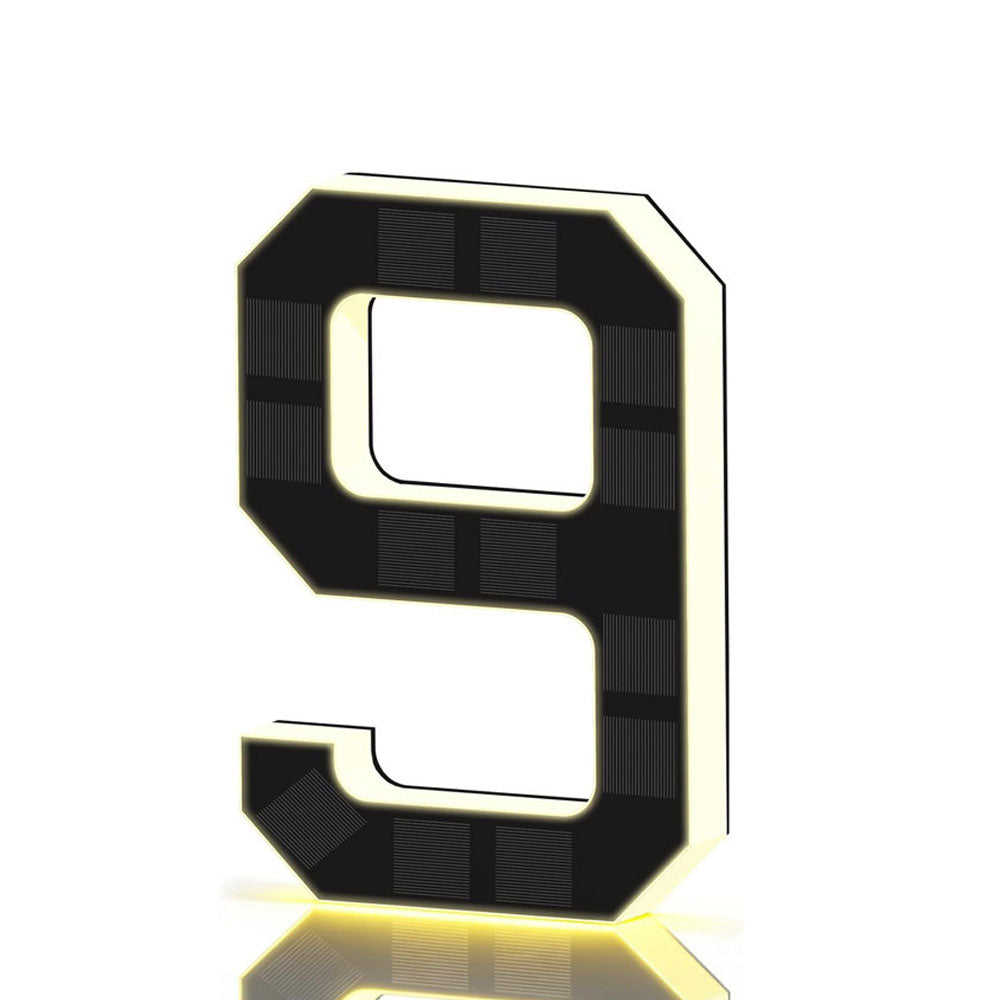 Solar Illuminated Address Sign with Light -Number 9