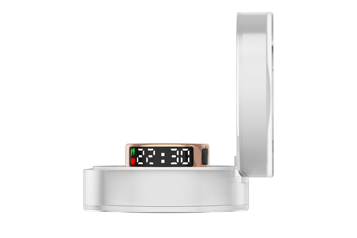 Smart Ring Health Ring Fitness Tracker Ring for Heart Rate Blood Oxygen-Champagne Gold