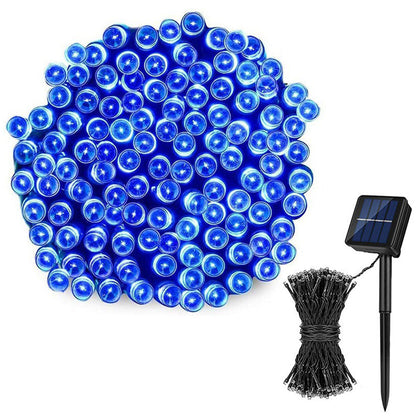 Outdoor Solar String Lights with 8 Modes for Garden Decoration - Blue