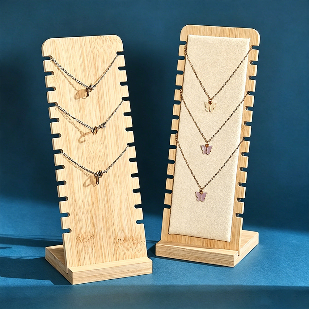 Bamboo Necklace Display Stand for Vendor- White