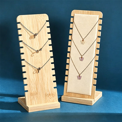Bamboo Necklace Display Stand for Vendor- White