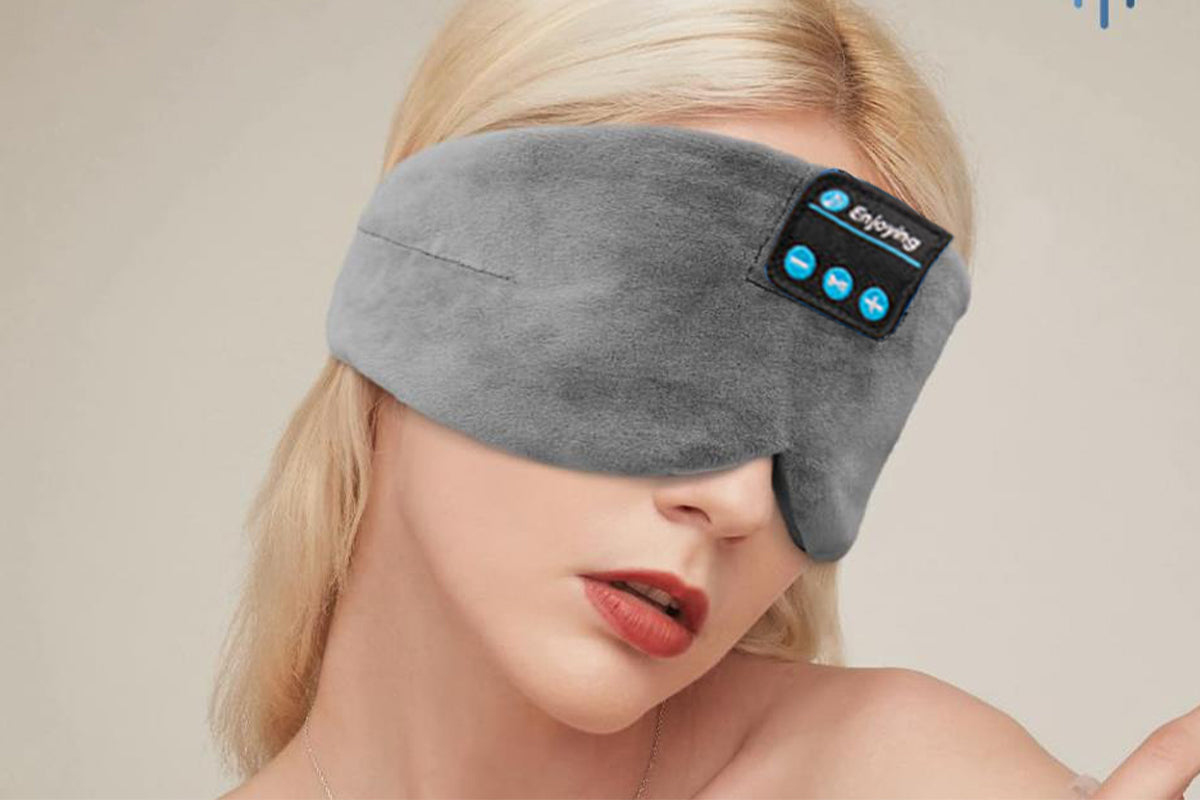 Bluetooth Sleep Mask with Headphones Music Eye Mask for Sleeping Travel Meditation -Grey