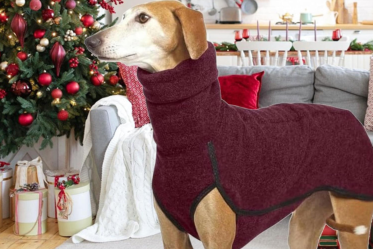 Dog Jumper Fleece Vest Sweater Stretch Sweatshirt - Wine Red