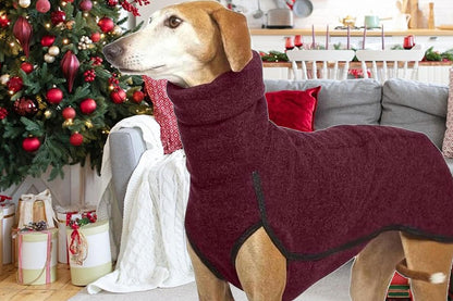 Dog Jumper Fleece Vest Sweater Stretch Sweatshirt - Wine Red