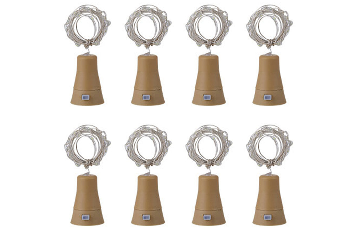 8Pcs 2m Solar Wine Bottle Light 20 LED Solar Cork String Light Fairy Light Wire Light
