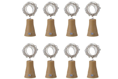 8Pcs 2m Solar Wine Bottle Light 20 LED Solar Cork String Light Fairy Light Wire Light