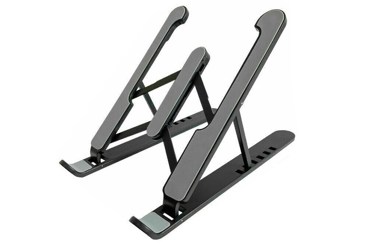 Adjustable Height Foldable Aluminum Laptop Stand - Black