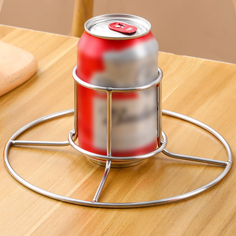 Beer Can Chicken Holder Stainless Steel Stand with Handle for Grill & Smoker Style 1