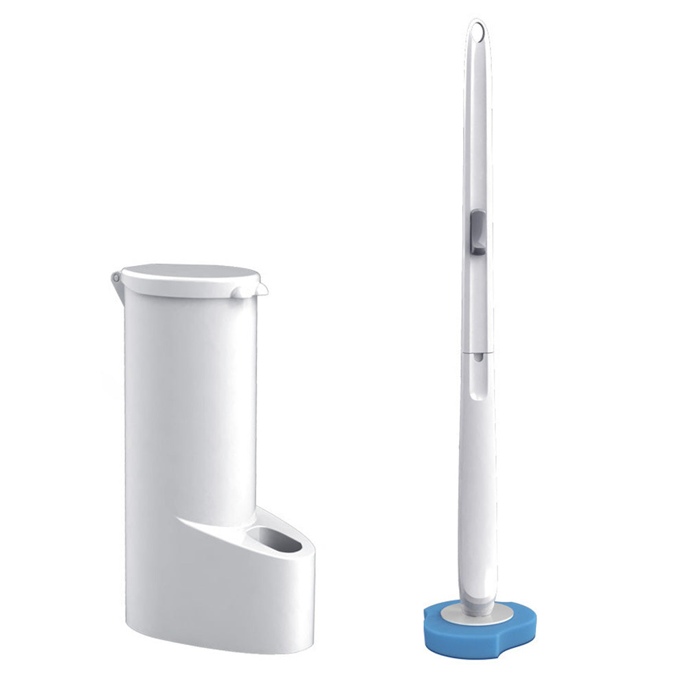 Disposable Toilet Brush Set with Replaceable Heads & Cleaning Liquid