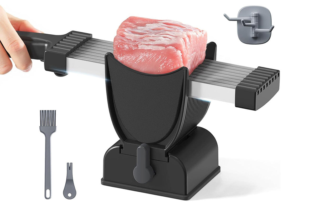 Manual Meat Slicer with Stainless Steel Blade for Beef Pork Mutton Hot Pot -Black