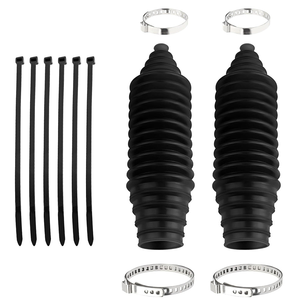 12 Pcs Universal Steering Rack Boot Kit Tie Rod Dust Cover with Clips and Cable Ties