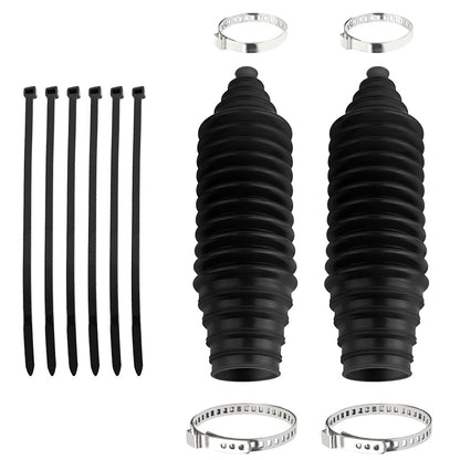 12 Pcs Universal Steering Rack Boot Kit Tie Rod Dust Cover with Clips and Cable Ties