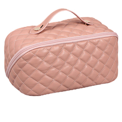 Women Cosmetic Bags Travel Cosmetic Bag For Women PU Leather Skincare Bags Toiletry Bag -Pink