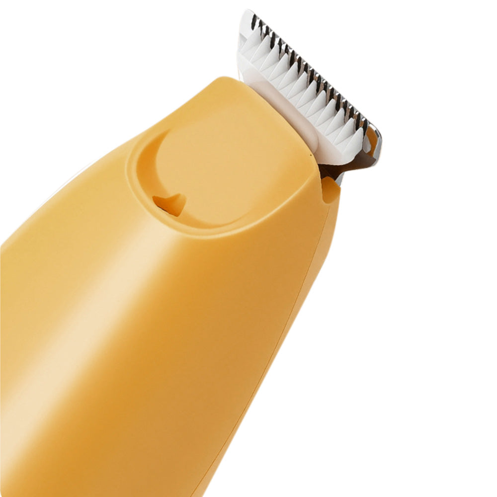 Pet Electric Paw Hair Trimmer with 18mm Ceramic Blade and LED Light - Orange