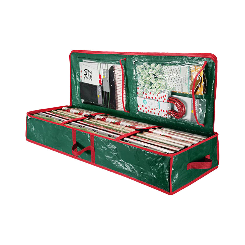 Christmas Storage Bag Xmas Wrapping Paper Storage Container Under Bed Organizer Bag Green