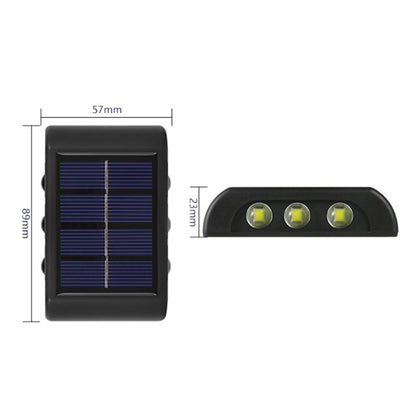 6 LED Solar Wall Light ââ‚?Waterproof Outdoor Fence Light with Convex Lens White Light