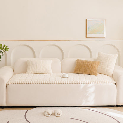 Pet Sofa Cover Non Slip Couch Protector Corduroy Thick Mat-White