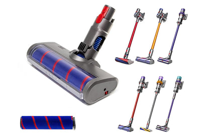 Vacuum Soft Roller Brush Head for Dyson V7 V15 Hardwood Floor Cleaner with LED Light