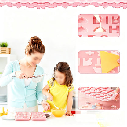 4 Piece Silicone Letter Number Chocolate Molds
