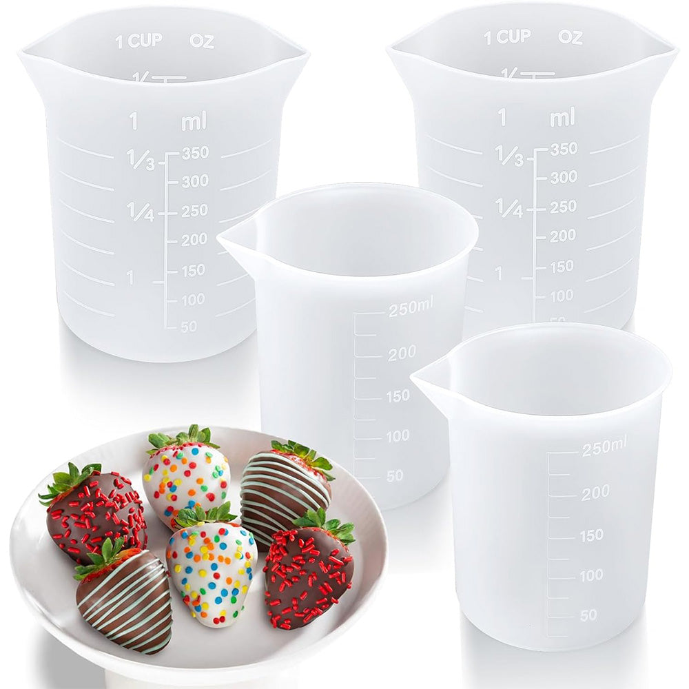 4-Pack Silicone Measuring Cups for DIY Baking and Cooking
