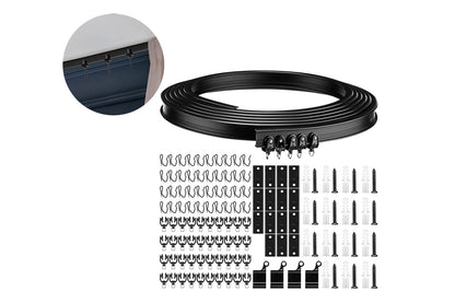 Flexible Ceiling Curved 5M Bendable Curtain Track - Black