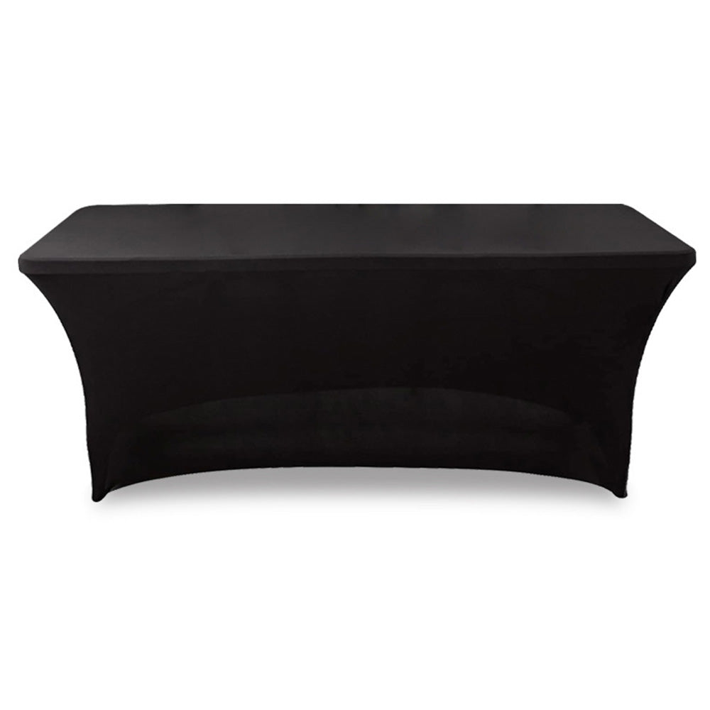 Rectangular Spandex Stretch Tablecloth for Wedding Party Black