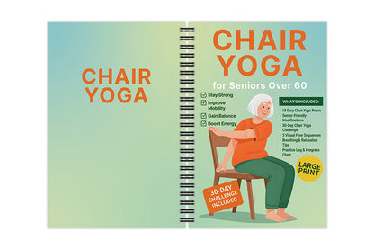 Chair Yoga Notebook for Seniors Wellness Exercises - Orange