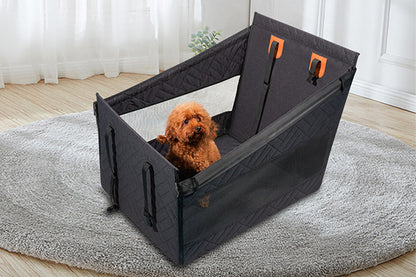Dog Car Seat with Hard Bottom - Black