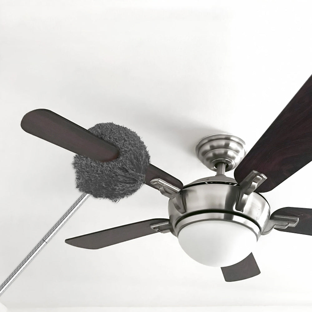 Adjustable Ceiling Fan Cleaner Duster Microfiber Duster for Walls Door Window Top Cleaning Gray