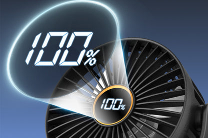 Portable Octopus Stroller Fan with Digital Display and 3 Speed Settings-Black